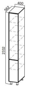 Шкаф-пенал кухонный Стайл, П400г(2332), МДФ в Набережных Челнах