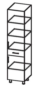 Шкаф-пенал с ящиком Модерн А39 МДФ глянец, металлик, премиум в Набережных Челнах