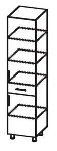 Шкаф-пенал с ящиком Модерн А40 МДФ глянец, металлик, премиум в Нижнекамске - предосмотр