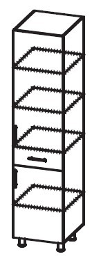 Шкаф-пенал с ящиком Модерн А40 МДФ глянец, металлик, премиум в Нижнекамске - изображение