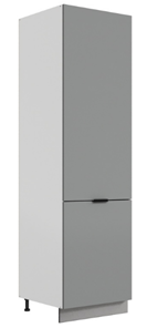 Шкаф-пенал Стоун L600 под холодильник (2 дв.гл.) (белый/оникс софттач) в Нижнекамске