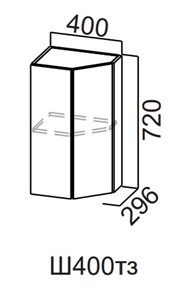 Кухонный шкаф торцевой закрытый Модерн New, Ш400тз/720, МДФ в Альметьевске - предосмотр