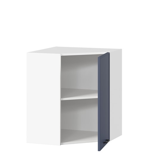 Шкаф угловой настенный Индиго ЛД 298.610.000.116, Белый/Тёмно-синий в Нижнекамске - изображение 1