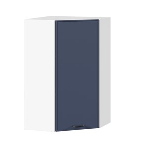 Шкаф угловой настенный высокий Индиго ЛД 298.620.000.117, Белый/Тёмно-синий в Нижнекамске
