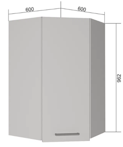 Угловой шкаф на кухню ВУ9, Сатин/Белый в Альметьевске