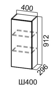 Навесной шкаф Модус, Ш400/912, галифакс в Нижнекамске - предосмотр