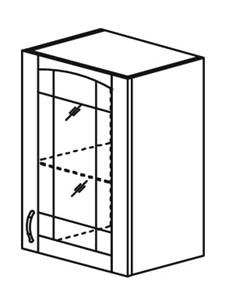 Кухонный шкаф Кантри настенный однодверный с полкой со вставкой из стекла 718*500*320мм в Нижнекамске