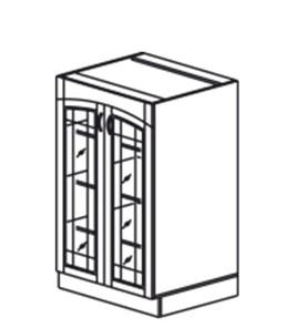 Кухонный шкаф Кантри хозяйственный (буфет со стеклом) 1320*600*525 мм в Альметьевске