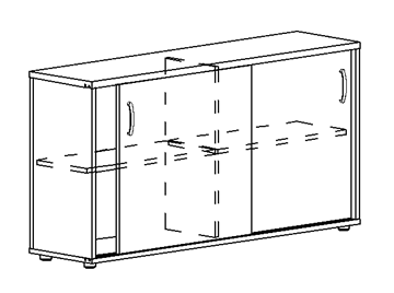 Шкаф-купе низкий Albero, для 2-х столов 60 (124,4х36,4х75,6) в Казани