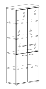 Шкаф для документов Albero, со стеклянными дверьми (78х36,4х193) в Нижнекамске