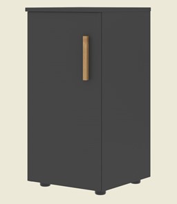 Низкий шкаф колонна с левой дверью FORTA Черный Графит FLC 40.1 (L) (399х404х801) в Набережных Челнах