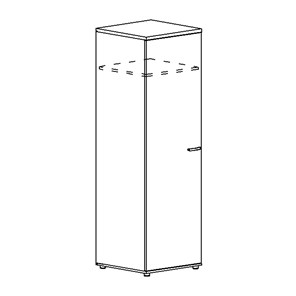 Шкаф для одежды глубокий узкий Albero (60х59х193) в Нижнекамске