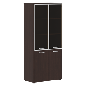 Шкаф комбинированный с дверьми в алюминиевой рамке DIONI Венге DHC 85.7  (850х430х1930) в Набережных Челнах