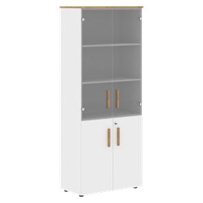 Широкий шкаф высокий FORTA Белый-Дуб Гамильтон FHC 80.2(Z) (798х404х1965) в Нижнекамске