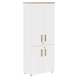 Шкаф с глухими средними и малыми дверьми FORTA Белый-Дуб Гамильтон FHC 80.3(Z) (798х404х1965) в Нижнекамске