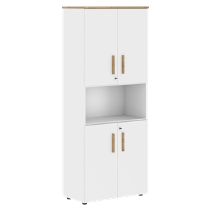 Широкий шкаф высокий FORTA Белый-Дуб Гамильтон FHC 80.4(Z) (798х404х1965) в Альметьевске