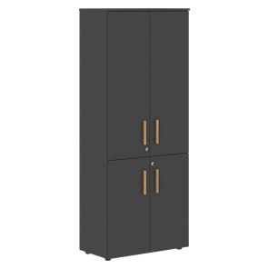Широкий шкаф высокий FORTA Черный Графит FHC 80.2(Z) (798х404х1965) в Нижнекамске