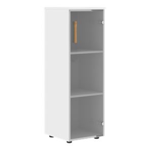Средний шкаф колонна со стеклянной правой дверью  FORTA Белый FMC 40.2 (R) (399х404х801) в Нижнекамске - предосмотр