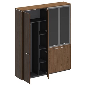 Шкаф комбинированный Velar, дуб табачный, (для одежды+со стеклом) (183х41х212) ВЛ 359 в Нижнекамске