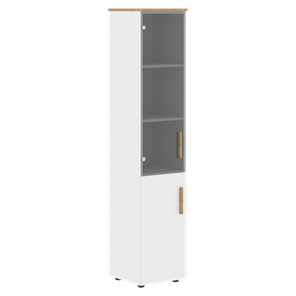 Шкаф колонна высокий с глухой дверью FORTA Белый-Дуб Гамильтон  FHC 40.2 (L/R) (399х404х1965) в Нижнекамске
