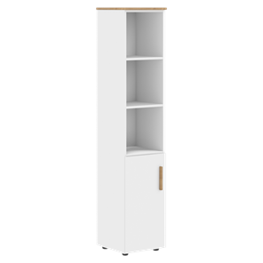 Высокий шкаф с глухой малой дверью  левой FORTA Белый-Дуб Гамильтон FHC 40.5 (L) (399х404х1965) в Альметьевске