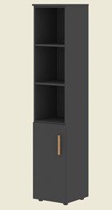 Высокий шкаф с глухой малой дверью  левой FORTA Черный Графит  FHC 40.5 (L) (399х404х1965) в Набережных Челнах