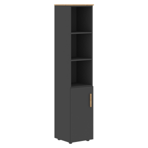 Шкаф колонна высокий с глухой малой дверью левой FORTA Графит-Дуб Гамильтон  FHC 40.5 (L) (399х404х1965) в Альметьевске