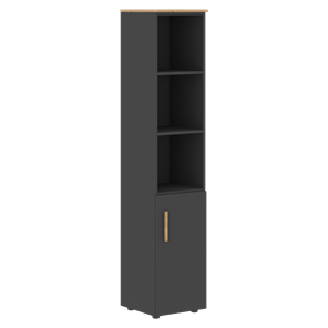 Высокий шкаф колонна с глухой малой дверью правой FORTA Графит-Дуб Гамильтон  FHC 40.5 (R) (399х404х1965) в Альметьевске