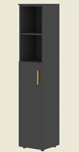 Высокий шкаф с глухой средней дверью  левой FORTA Черный Графит  FHC 40.6 (L) (399х404х1965) в Нижнекамске