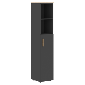 Шкаф колонна высокий с глухой средней дверью правой FORTA Графит-Дуб Гамильтон   FHC 40.6 (R) (399х404х1965) в Нижнекамске - предосмотр
