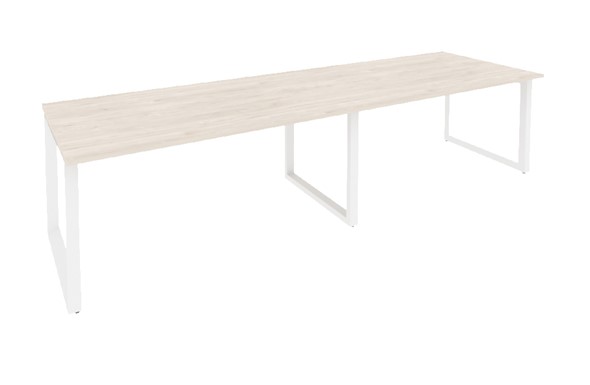 Конференц-стол переговорный O.MO-PRG-2.4 Белый/Денвер светлый в Альметьевске - изображение