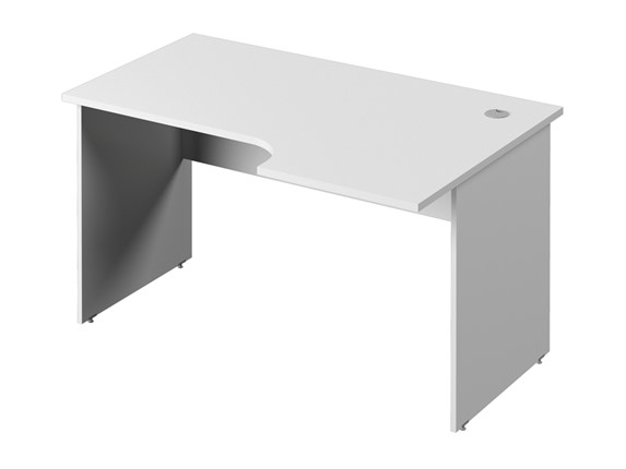 Письменный стол С-34 правый, цвет Белый в Альметьевске - изображение