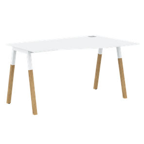 Письменный стол правый FORTA Белый-Белый-Бук  FCT 1367 (R) (1380х900(670)х733) в Нижнекамске - предосмотр