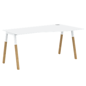 Письменный стол правый FORTA Белый-Белый-Бук  FCT 1567  (R) (1580х900(670)х733) в Набережных Челнах