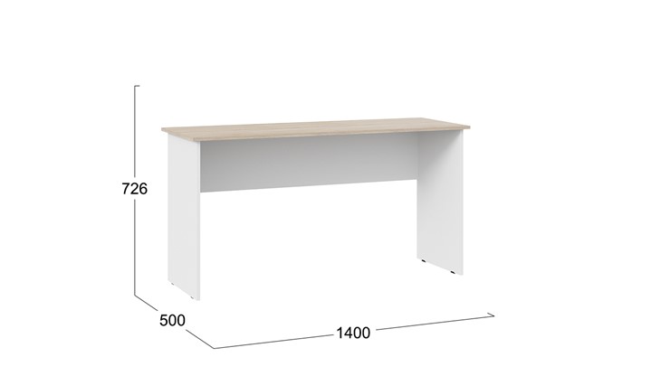 Рабочий стол Тип 14, 1400 (Дуб Сонома/Белый Ясень) в Нижнекамске - изображение 2
