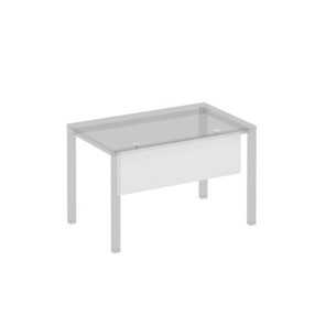 Экран стола защитный (ДСП) с кронштейнами для стола 120 на белом металлокаркасе Комфорт КФ, белый премиум (120x3.2x1.8) К.Б1 812 в Нижнекамске