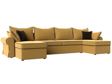 Большой П-образный диван Элис, Желтый (микровельвет) в Альметьевске