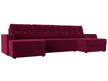 П-образный диван Эмир, Бордовый (Микровельвет) боннель в Альметьевске