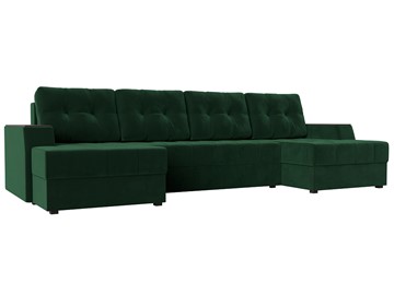 П-образный диван Эмир, Зеленый (Велюр) боннель в Нижнекамске
