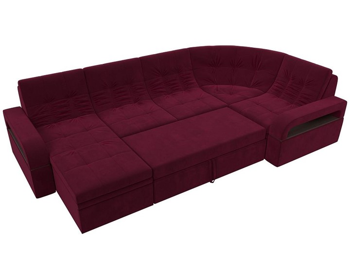 П-образный диван Лига-035, Бордовый (Микровельвет) в Нижнекамске - изображение 1
