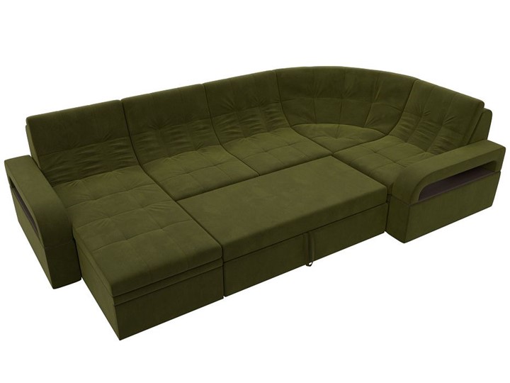 П-образный диван Лига-035, Зеленый (Микровельвет) в Нижнекамске - изображение 1