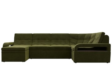 П-образный диван Лига-035, Зеленый (Микровельвет) в Нижнекамске - предосмотр 3