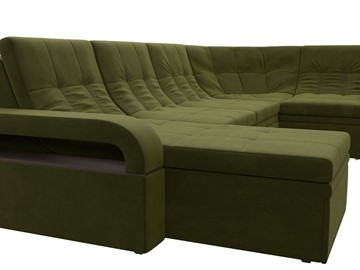 П-образный диван Лига-035, Зеленый (Микровельвет) в Нижнекамске - предосмотр 4