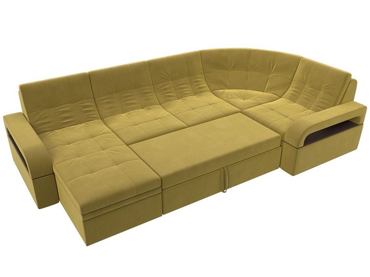 П-образный диван Лига-035, Желтый (Микровельвет) в Нижнекамске - изображение 1