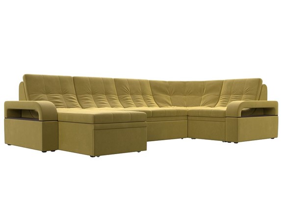 П-образный диван Лига-035, Желтый (Микровельвет) в Нижнекамске - изображение