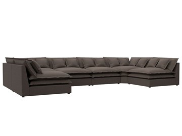 П-образный диван Лига-040, Амур коричневый (рогожка) в Набережных Челнах