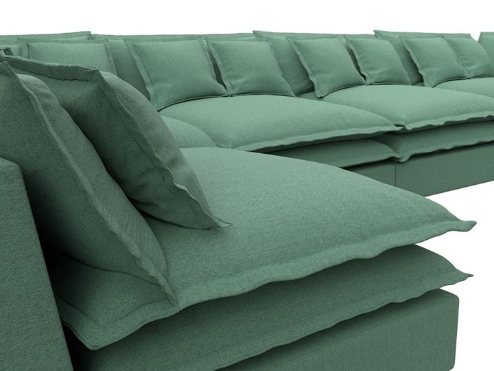 Большой П-образный диван Лига-040, Амур зеленый (рогожка) в Альметьевске - изображение 3
