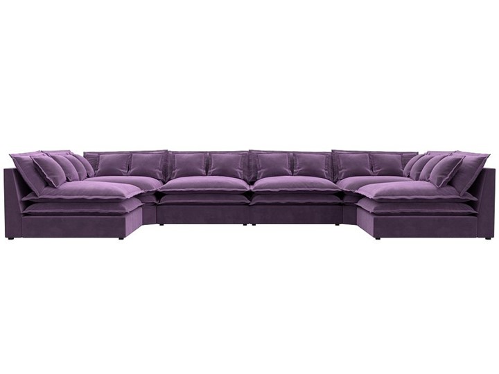 Большой П-образный диван Лига-040, Сиреневый (микровельвет) в Альметьевске - изображение 1