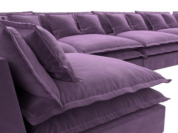 Большой П-образный диван Лига-040, Сиреневый (микровельвет) в Альметьевске - предосмотр 3