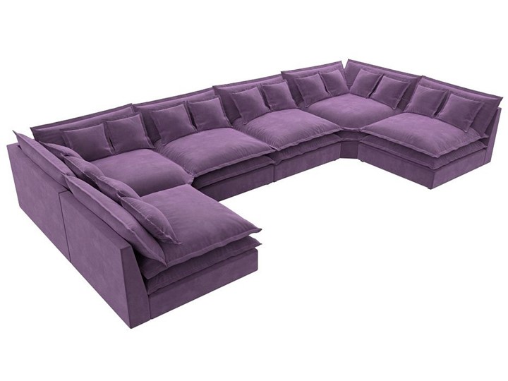 Большой П-образный диван Лига-040, Сиреневый (микровельвет) в Альметьевске - изображение 4